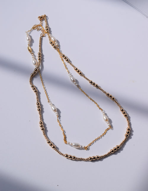 Ivy- Pearl Cluster Chain Necklace