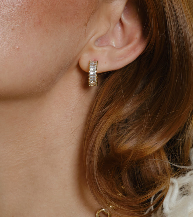 Sloane- Small Baguette Tennis Hoops
