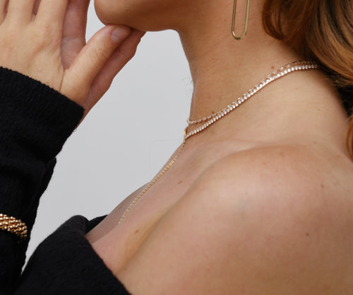 Ginny- Micro Baguette Tennis Necklace