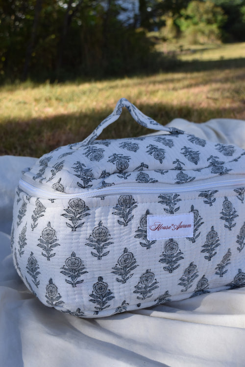 GREY FLORAL VANITY CASE