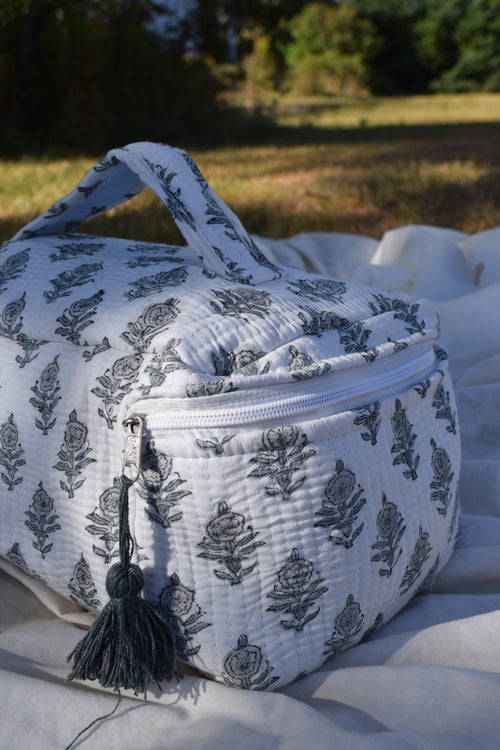 GREY FLORAL VANITY CASE