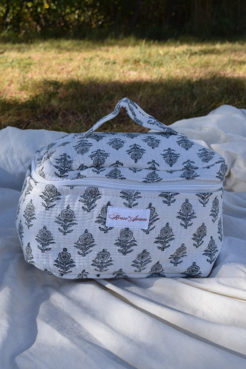 GREY FLORAL VANITY CASE