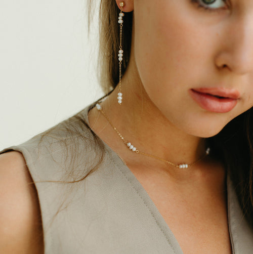 Iris- Seed Pearl Trinity Earring