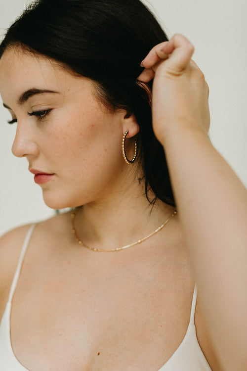 Lex- Gold Beaded Hoop