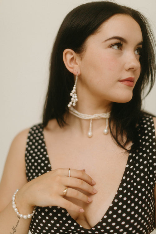 Savi- Full Pearl Wrap Lariat