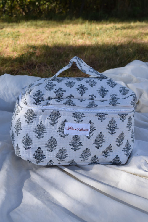 GREY FLORAL VANITY CASE