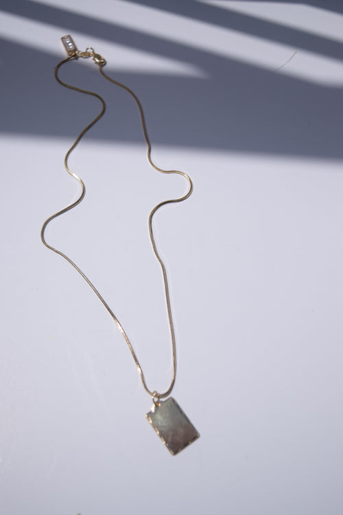 Banks- Gold Fill tag necklace