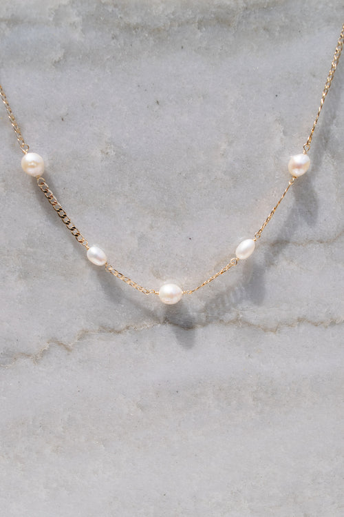 Blair- Pearl Curb chain necklace