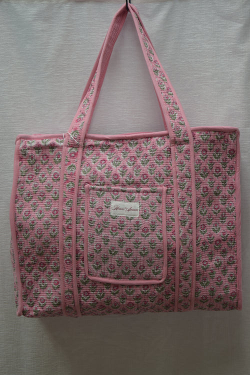 BABY PINK FLORAL TOTE