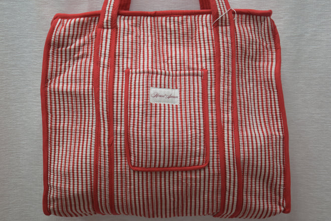 RED WHITE STRIPE TOTE