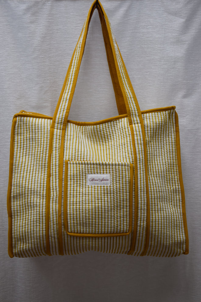 YELLOW STRIPE TOTE