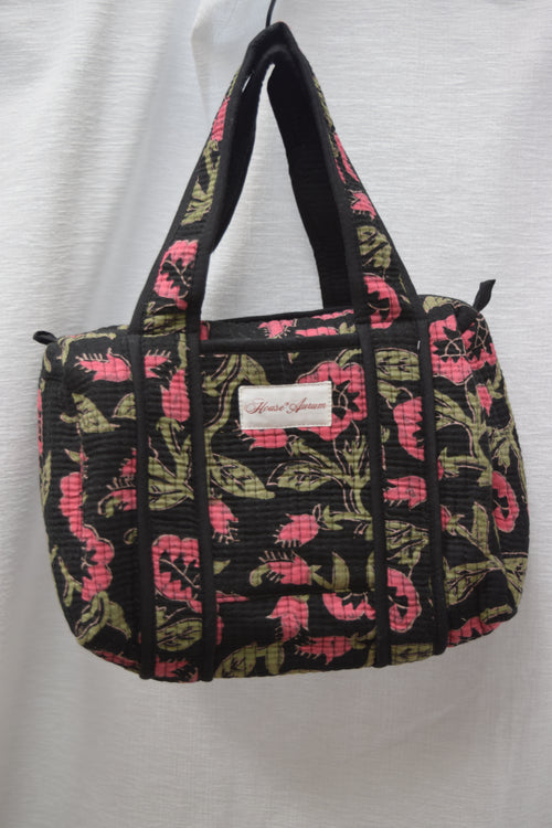 BLACK PINK FLORAL PURSE