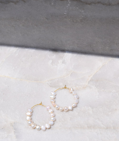 Valette- Pearl Hoop Earrings