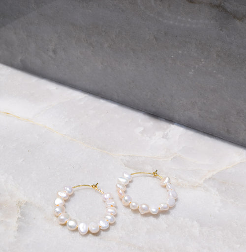 Valette- Pearl Hoop Earrings
