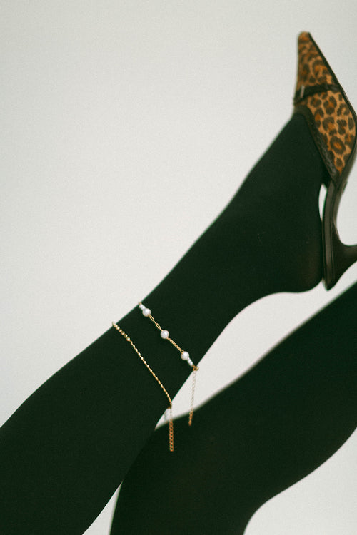 Tripple Pearl Chain Anklet