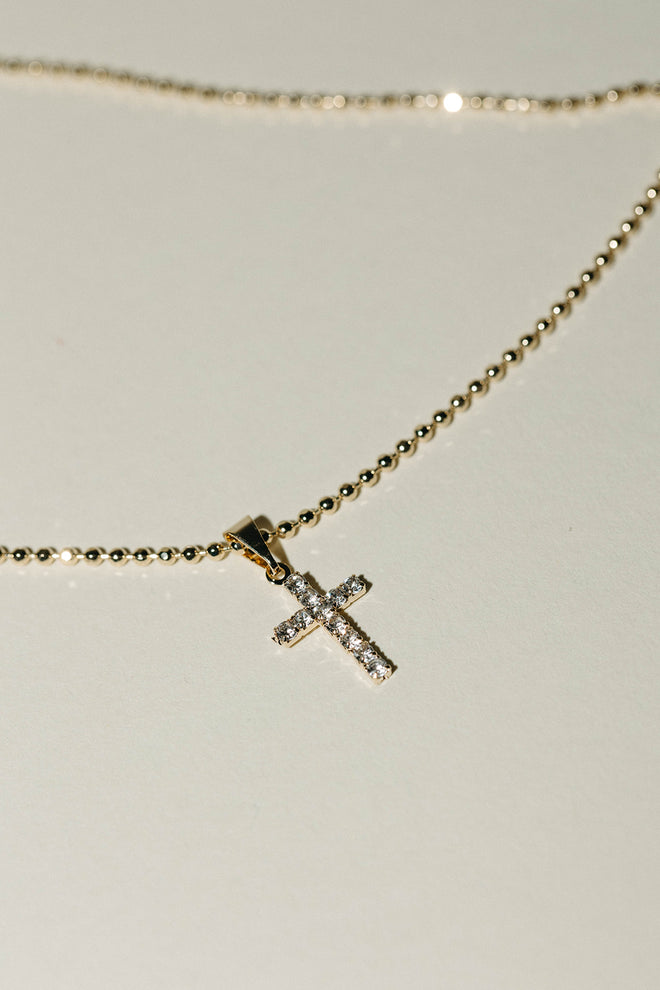 Havana- Sparkle Cross Charm Necklace