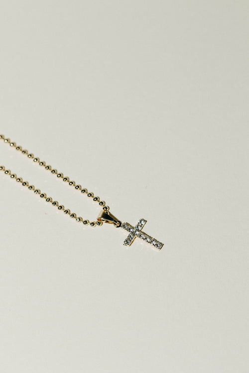 Havana- Sparkle Cross Charm Necklace
