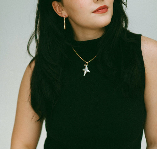 Kendall- Pearl Cross Necklace