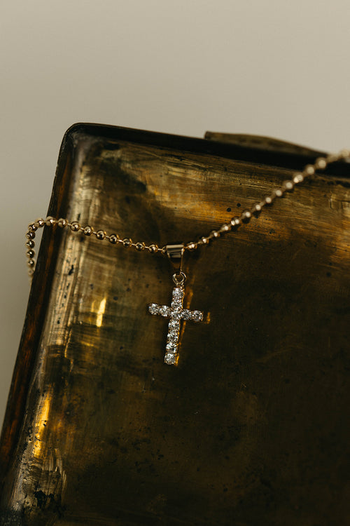 Havana- Sparkle Cross Charm Necklace