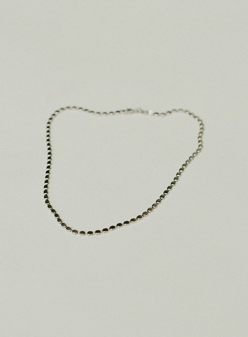 Silver Hammered Disc Chain