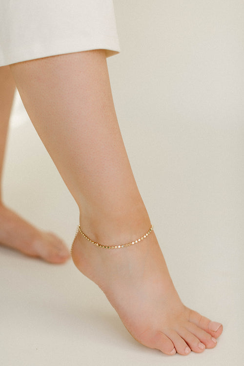 Dotted Disc Chain Anklet