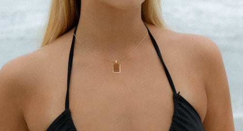 Banks- Gold Fill tag necklace