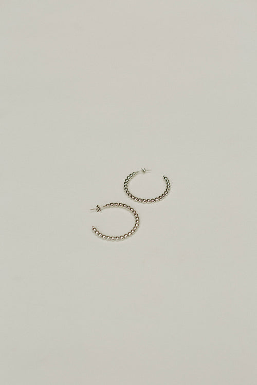 Lex- Silver Beaded Hoop