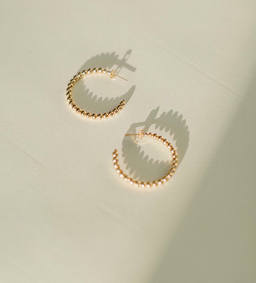 Lex- Gold Beaded Hoop
