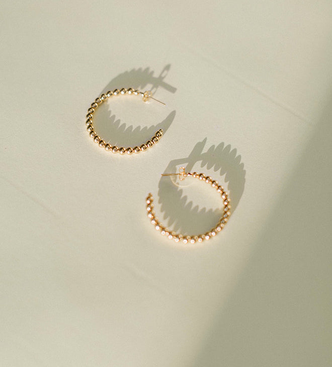Lex- Gold Beaded Hoop
