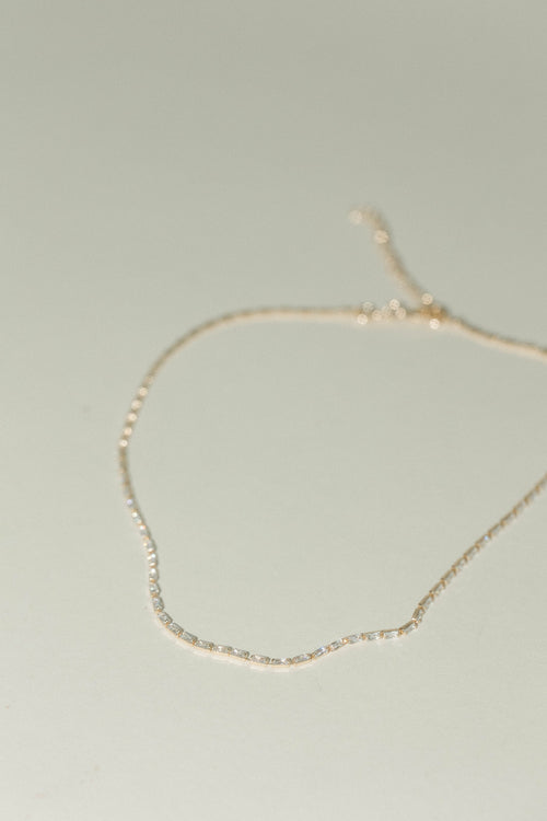Ginny- Micro Baguette Tennis Necklace