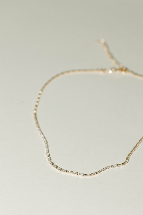 Ginny- Micro Baguette Tennis Necklace