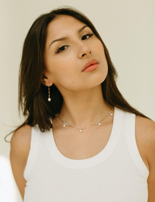 Dainty Paperclip Drop Earring