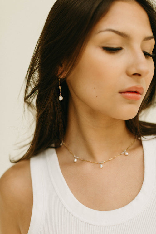 Dainty Paperclip Drop Earring