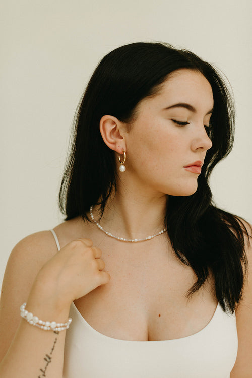 Nora- Gemstone + Pearl Necklace