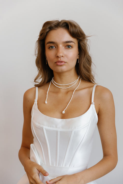 Savi- Full Pearl Wrap Lariat