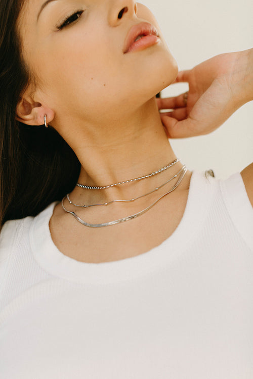 Silver Hammered Disc Chain