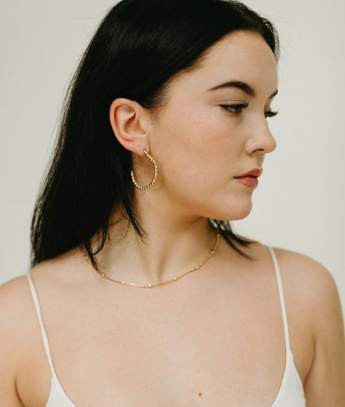 Lex- Gold Beaded Hoop