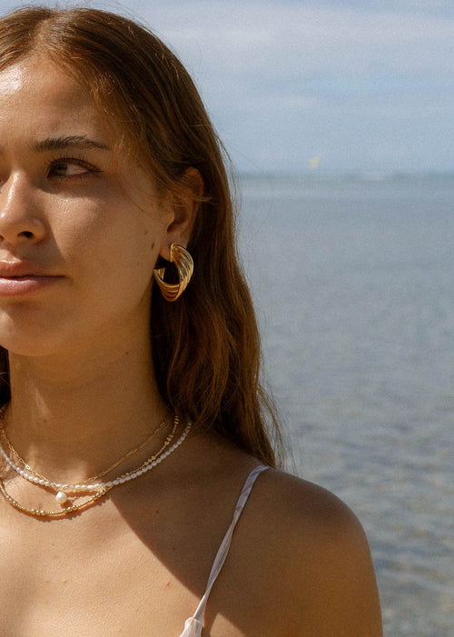 Kai- Gold Waved Hoop