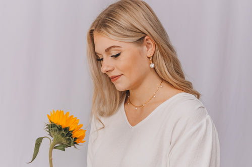 Veera- Pearl Droplet Paperclip Chain