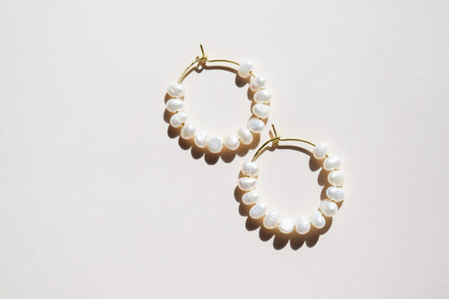 Valette- Pearl Hoop Earrings