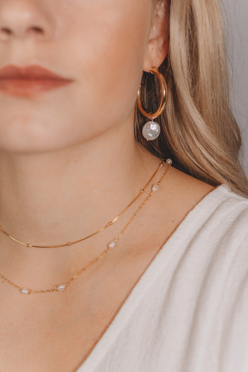 Dove- Seed Pearl Chain Necklace