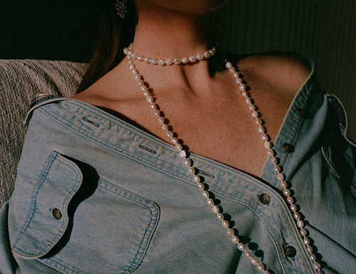 Marilyn- Statement Pearl Infinity Necklace