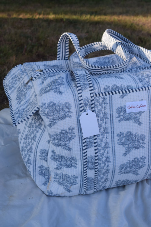 SKY BLUE FLORAL DUFFLE