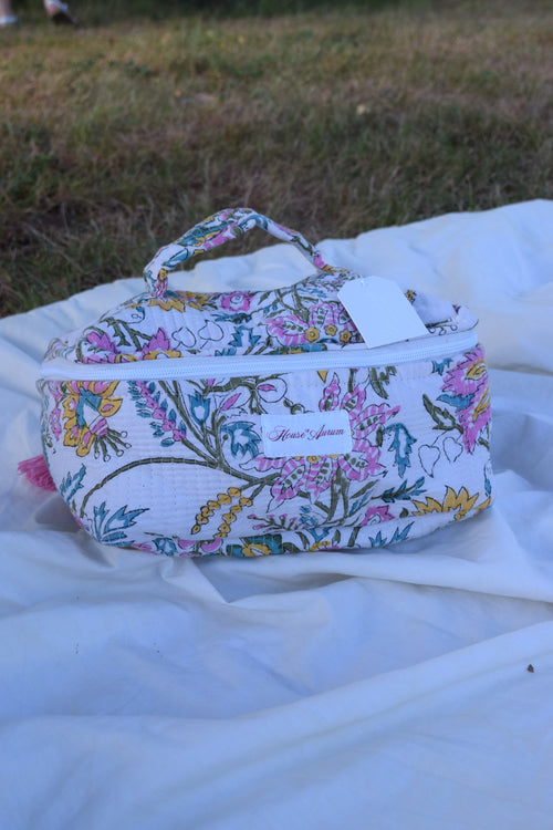 GREEN PINK WHITE VANITY CASE