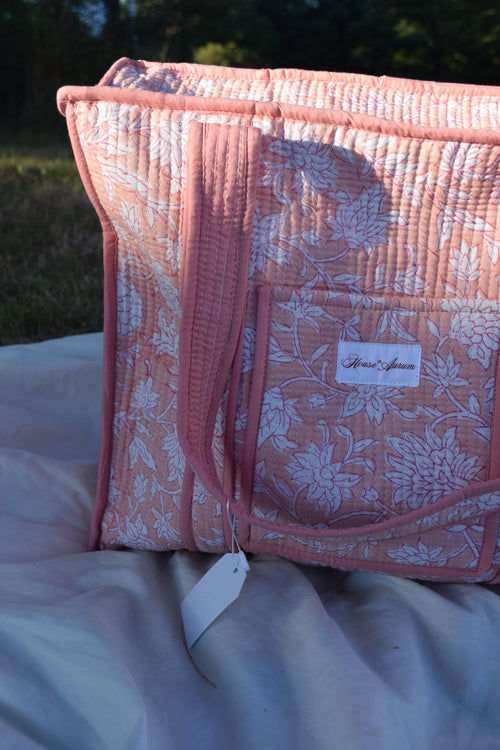 LIGHT PINK FLORAL TOTE