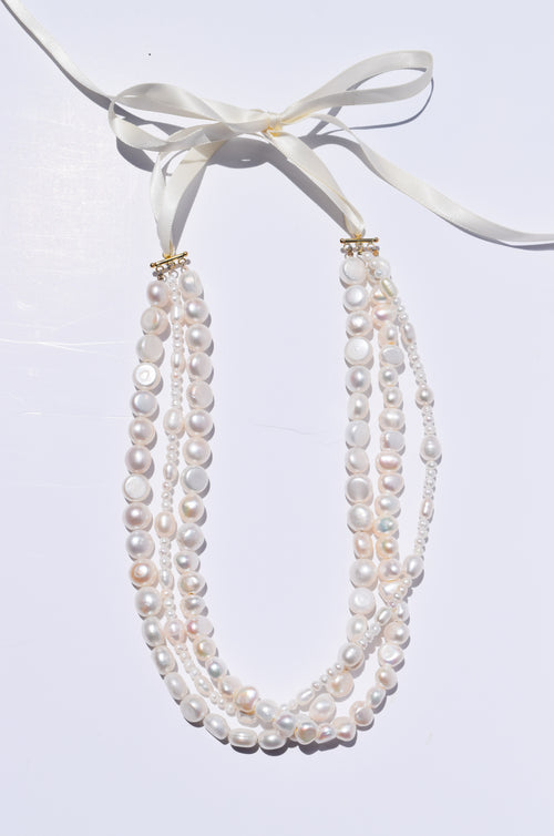 Chris- Layered Knotted Pearl Necklace