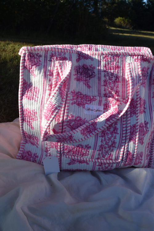 PINK FLORAL TOTE