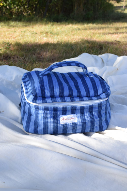 BLUE STRIPE VANITY CASE