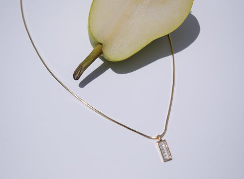 Omao- Cubic Bar Charm Necklace