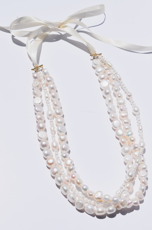 Chris- Layered Knotted Pearl Necklace